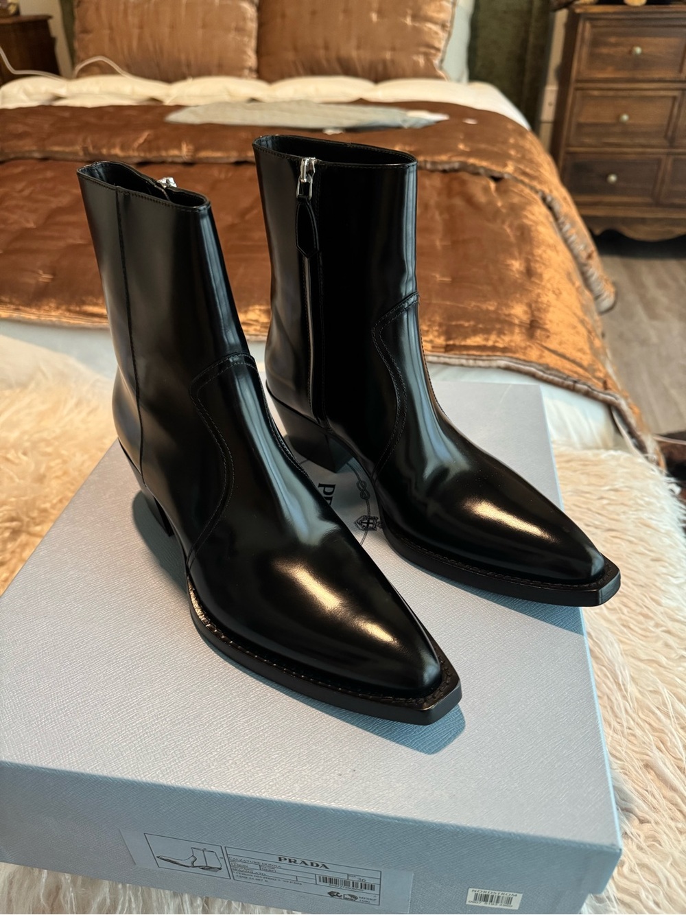 Prada Western Ankle Booties